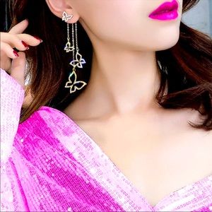 New crystal butterfly 🦋 tassel earrings
